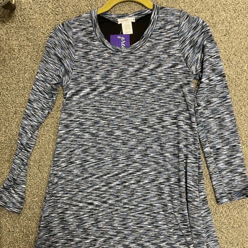 Area Code 407 LS Kids Swing‎ Dress Navy/Black NWT